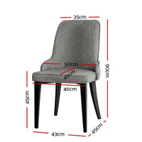 Artiss Dining Chairs Set of 2 Linen Fabric Grey Furniture Kings Warehouse 