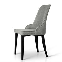 Artiss Dining Chairs Set of 2 Linen Fabric Grey Furniture Kings Warehouse 