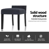 Artiss Dining Chairs Set of 2 Linen Parsons Chair Dark Grey Furniture Kings Warehouse 