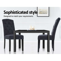 Artiss Dining Chairs Set of 2 Linen Parsons Chair Dark Grey Furniture Kings Warehouse 