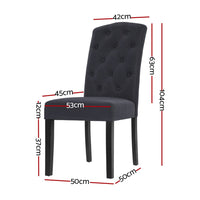 Artiss Dining Chairs Set of 2 Linen Parsons Chair Dark Grey Furniture Kings Warehouse 