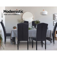 Artiss Dining Chairs Set of 2 Linen Parsons Chair Dark Grey Furniture Kings Warehouse 