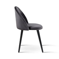 Artiss Dining Chairs Set of 2 Velvet Solid Curved Dark Grey Furniture Kings Warehouse 