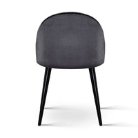 Artiss Dining Chairs Set of 2 Velvet Solid Curved Dark Grey Furniture Kings Warehouse 