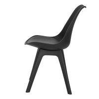 Artiss Dining Chairs Set of 4 Leather Plastic DSW Replica Black Furniture Kings Warehouse 