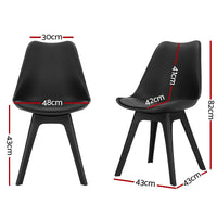Artiss Dining Chairs Set of 4 Leather Plastic DSW Replica Black Furniture Kings Warehouse 