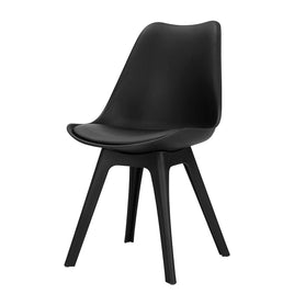 Artiss Dining Chairs Set of 4 Leather Plastic DSW Replica Black Furniture Kings Warehouse 