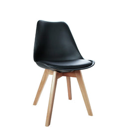 Artiss Dining Chairs Set of 4 Leather Plastic DSW Replica Wooden Black Furniture Kings Warehouse 