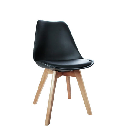 Artiss Dining Chairs Set of 4 Leather Plastic DSW Replica Wooden Black Furniture Kings Warehouse 