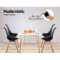 Artiss Dining Chairs Set of 4 Leather Plastic DSW Replica Wooden Black Furniture Kings Warehouse 