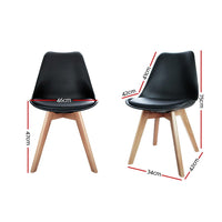 Artiss Dining Chairs Set of 4 Leather Plastic DSW Replica Wooden Black Furniture Kings Warehouse 
