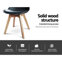 Artiss Dining Chairs Set of 4 Leather Plastic DSW Replica Wooden Black Furniture Kings Warehouse 