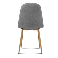Artiss Dining Chairs Set of 4 Linen Curved Slope Grey Furniture Kings Warehouse 