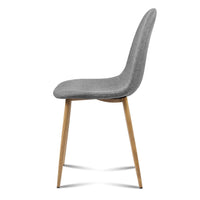 Artiss Dining Chairs Set of 4 Linen Curved Slope Grey Furniture Kings Warehouse 