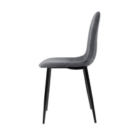 Artiss Dining Chairs Set of 4 Velvet Curved Slope Grey Furniture Kings Warehouse 