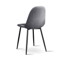 Artiss Dining Chairs Set of 4 Velvet Curved Slope Grey Furniture Kings Warehouse 