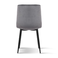 Artiss Dining Chairs Set of 4 Velvet Horizontal Slope Grey Furniture Kings Warehouse 