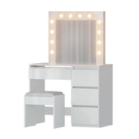 Artiss Dressing Table Set Stool 12 Led Bulbs White Furniture Kings Warehouse 
