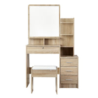 Artiss Dressing Table Stool Set 4 Drawers Oak Furniture Kings Warehouse 