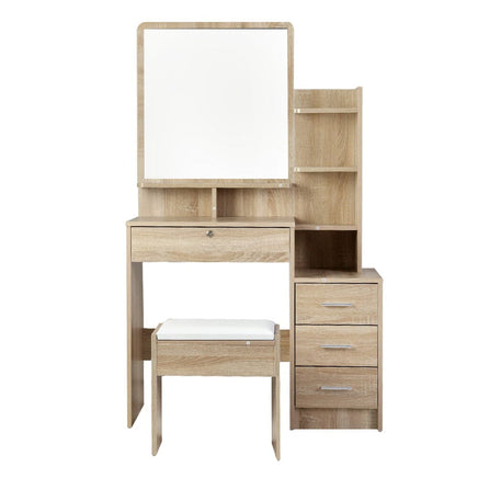 Artiss Dressing Table Stool Set 4 Drawers Oak Furniture Kings Warehouse 