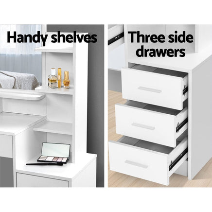 Artiss Dressing Table Stool Set 4 Drawers White Furniture Kings Warehouse 