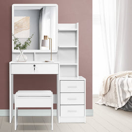Artiss Dressing Table Stool Set 4 Drawers White Furniture Kings Warehouse 