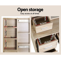 Artiss Dressing Table Stool Set Sliding Mirror Oak Diane Furniture Kings Warehouse 