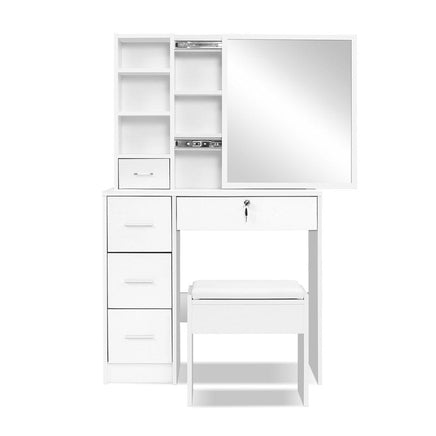 Artiss Dressing Table Stool Set Sliding Mirror White Diane Furniture Kings Warehouse 