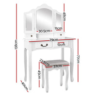 Artiss Dressing Table with Mirror - White Redecorate for Winter Kings Warehouse 