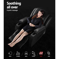 Artiss Electric Massage Chair Recliner Luxury Lounge Sofa Armchair Heat Leather Furniture Frenzy KingsWarehouse 