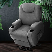 Artiss Electric Massage Chair Recliner Sofa Lift Motor Armchair Heating Fabric End of Year Clearance Sale KingsWarehouse 