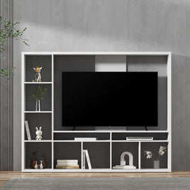 Artiss Entertainment Center Unit TV Stand TV Cabinet Open Shelves 183CM White Furniture Kings Warehouse 