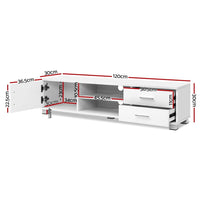 Artiss Entertainment Unit TV Cabinet 120cm White Dylan Furniture Kings Warehouse 