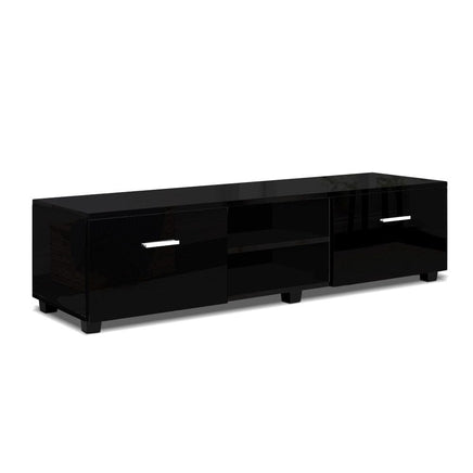 Artiss Entertainment Unit TV Cabinet 140cm Black Jim Furniture Kings Warehouse 