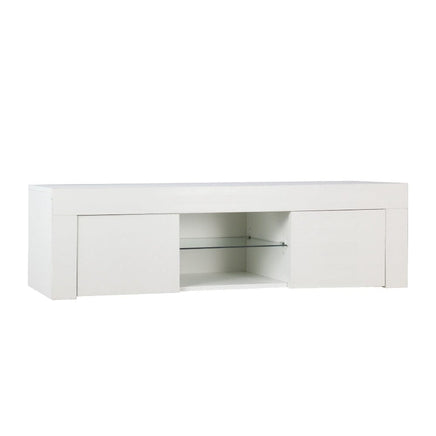 Artiss Entertainment Unit TV Cabinet LED 130cm White Angus Furniture Kings Warehouse 