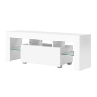 Artiss Entertainment Unit TV Cabinet LED 130cm White Elo Furniture Kings Warehouse 