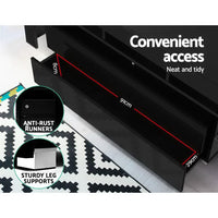 Artiss Entertainment Unit TV Cabinet LED 160cm Black Elo Furniture Kings Warehouse 