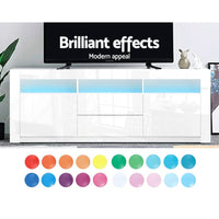Artiss Entertainment Unit TV Cabinet LED 160cm White Anna Furniture Kings Warehouse 