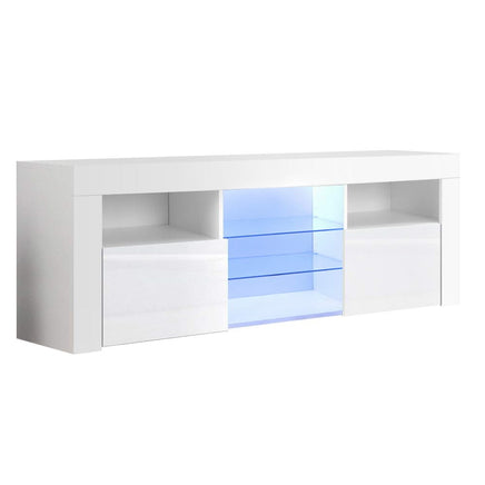 Artiss Entertainment Unit TV Cabinet LED 160cm White Bobi Furniture Kings Warehouse 