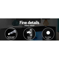 Artiss Entertainment Unit TV Cabinet LED 180cm Black Bobi Furniture Kings Warehouse 
