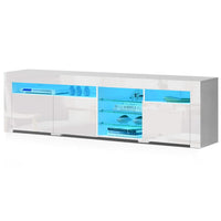 Artiss Entertainment Unit TV Cabinet LED 180cm White Bobi Furniture Kings Warehouse 
