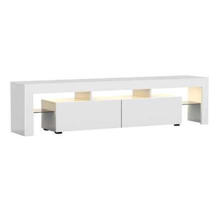 Artiss Entertainment Unit TV Cabinet LED 189cm White Elo Furniture Kings Warehouse 
