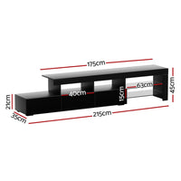 Artiss Entertainment Unit TV Cabinet LED 215cm Black Caya Furniture Kings Warehouse 