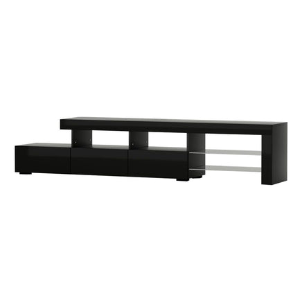 Artiss Entertainment Unit TV Cabinet LED 215cm Black Caya Furniture Kings Warehouse 