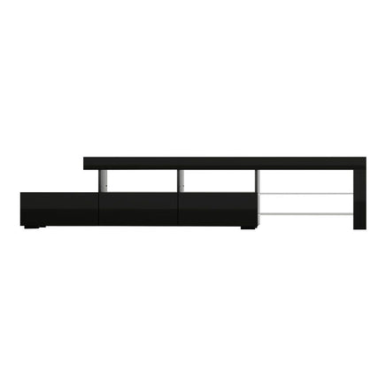 Artiss Entertainment Unit TV Cabinet LED 215cm Black Caya Furniture Kings Warehouse 