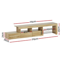 Artiss Entertainment Unit TV Cabinet LED 215cm Pine Caya Furniture Kings Warehouse 