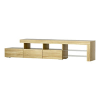 Artiss Entertainment Unit TV Cabinet LED 215cm Pine Caya Furniture Kings Warehouse 