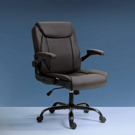 Artiss Executive Office Chair Mid Back Brwon Furniture Kings Warehouse 