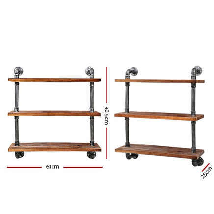 Artiss Floating DIY Pipe Shelf 3 Tiers - IRMA Home & Garden Kings Warehouse 