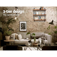 Artiss Floating DIY Pipe Shelf 3 Tiers - IRMA Home & Garden Kings Warehouse 